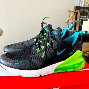 Nike Air Max 270 'Black Green Strike' size 10.5 black/green/blue